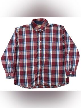 CE Schmidt Workwear Long Sleeve Button Up Shirt Men's 2XL Red Plaid Workwear